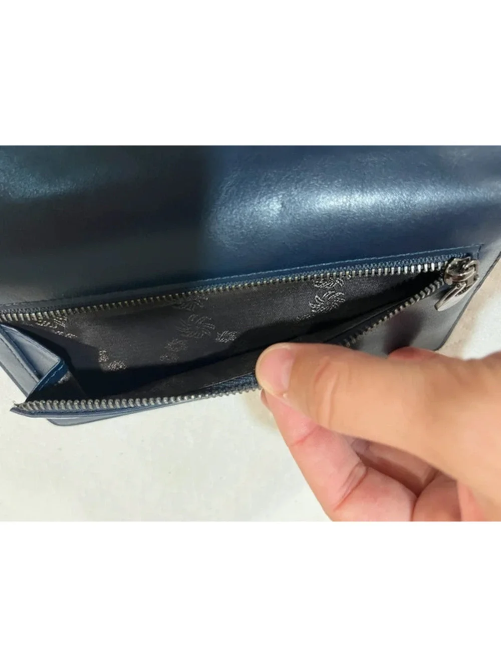 Alldaily Ultra Slim Thin Women Wallet Blocking Credit Card Holder Zipper Blue